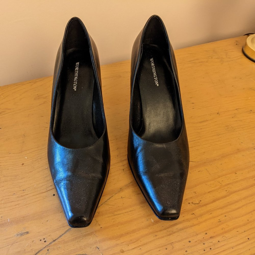 Worthington Black Square Toe Heels